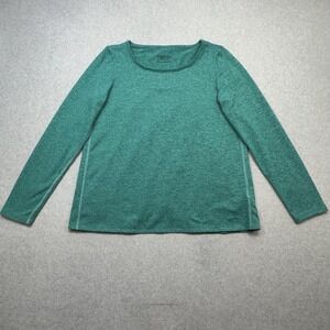 Patagonia Back Wrap Top Shirt Womens Medium Green Long Sleeve Outdoor Stretch